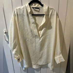 Zara  Cream Shimmery Tunic